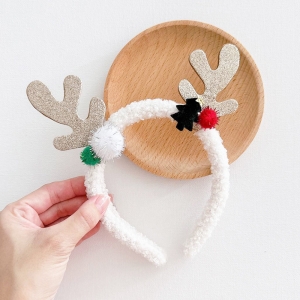 Girl Hairband Reindeer Glitter Fur Christmas (GHB6329)